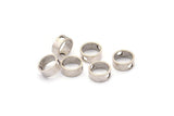 Silver Circle Charm, 8 Antique Silver Plated Brass Circle With 2 Holes (12x5x0.9mm) BS 1835 H1314