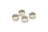 Silver Circle Charm, 8 Antique Silver Plated Brass Circle With 2 Holes (12x5x0.9mm) BS 1835 H1314