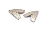 Hammered Triangle Charm, 2 Hammered Antique Silver Plated Brass Triangle Charms With 2 Holes, Findings (24x22.5x1mm) BS 1989 H0590