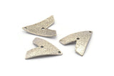 Hammered Triangle Charm, 2 Hammered Antique Silver Plated Brass Triangle Charms With 2 Holes, Findings (24x22.5x1mm) BS 1989 H0590