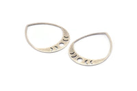 Silver Drop Blank, 2 Antique Silver Plated Brass Moon Phases Blanks, Findings (45x36x0.80mm) M1006 H1311