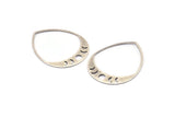 Silver Drop Blank, 2 Antique Silver Plated Brass Moon Phases Blanks, Findings (45x36x0.80mm) M1006 H1311