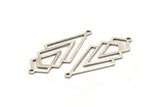 Silver Triangle Charm, 4 Antique Silver Plated Brass Diamond Charms With 2 Loops (51x22x1mm) M01163 H1275
