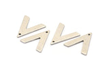 Silver V Shape, 12 Antique Silver Plated Brass V Shaped Charms With 1 Hole (19x18x1mm) M01122 H1301