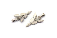 Silver Knife Charm, 2 Antique Silver Plated Brass Knife Pendants With 1 Loop, Charms (35x18.5x4mm) BS 2006
