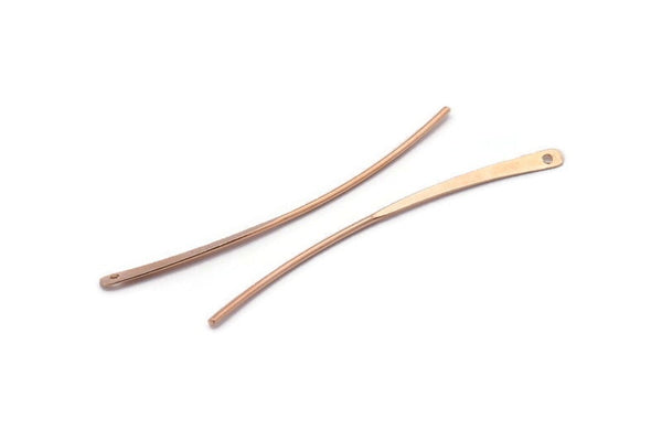 Rose Gold Earring Wires, 8 Rose Gold Plated Brass Earring Wires (50x2.5x1mm) BS 2289