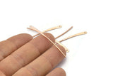 Rose Gold Earring Wires, 8 Rose Gold Plated Brass Earring Wires (50x2.5x1mm) BS 2289