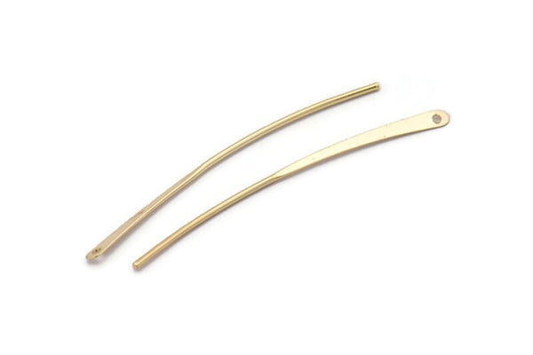 Gold Earring Wires, 8 Gold Plated Brass Earring Wires (50x2.5x1mm) BS 2289