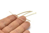 Gold Earring Wires, 8 Gold Plated Brass Earring Wires (50x2.5x1mm) BS 2289