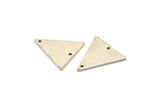 Silver Triangle Charm, 4 Antique Silver Plated Brass Triangle Charms With 2 Holes (19x18x1mm) M01103