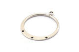 Silver Round Earring, 3 Antique Silver Plated Brass Round Earring Charms With 1 Loop and 3 Holes, Pendants, Findings (30mm) E546