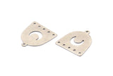 Silver Moon Charm, 12 Antique Silver Plated Brass D Shape Charms With 1 Loop And 5 Holes (18x17x0.50mm) M295 H1673
