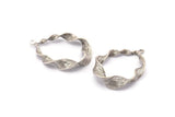 Silver Spiral Charm, Antique Silver Plated Brass Spiral Pendants With 1 Loop, Earrings (41x30mm) BS 2442