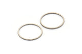 Silver Circle Connectors, 24 Antique Silver Plated Brass Textured Circle Connectors (17x0.8x1mm) BS 2071