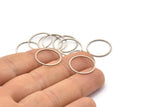 Silver Circle Connectors, 24 Antique Silver Plated Brass Textured Circle Connectors (17x0.8x1mm) BS 2071