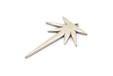 Silver Boom Charm, 2 Antique Silver Plated Brass Boom Charms With 1 Loop (48x32x1.5mm) N1144 H1180
