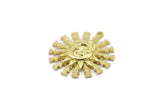 Brass Sun Charm, Raw Brass Sun Charms With 1 Loop, Findings (30x27mm) N1571