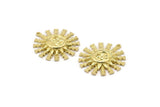 Brass Sun Charm, Raw Brass Sun Charms With 1 Loop, Findings (30x27mm) N1571