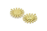 Brass Sun Charm, Raw Brass Sun Charms With 1 Loop, Findings (30x27mm) N1571