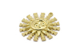Brass Sun Charm, Raw Brass Sun Charms With 1 Loop, Findings (30x27mm) N1571