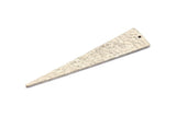 Hammered Triangle Charm, Hammered Antique Silver Plated Brass Long Triangle Charm With 1 Hole, Pendant, Findings (14x63x1.2mm) N0435 H0510