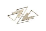 Silver Triangle Blank, 4 Antique Silver Plated Brass Triangle Blanks (47x21x1mm) M01106 H1270