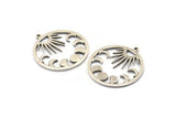 Moon Phases Charm, 2 Antique Silver Plated Brass Crescent Moon Charms With 1 Loop, Pendants (33x30x1.5mm) N1376