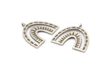 Silver Charm, 2 Antique Silver Plated Brass, Silver Pendants, Charm Pendants, Silver U Shape Charms With 1 Loop (25x23x1.2mm) N1461 H1336
