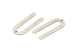 Silver U Shaped Charm, 10 Antique Silver Plated Brass U Shaped Charms With 1 Hole, Blanks (30x13x0.80mm) M164 H0900