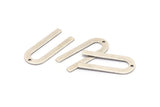 Silver U Shaped Charm, 10 Antique Silver Plated Brass U Shaped Charms With 1 Hole, Blanks (30x13x0.80mm) M164 H0900