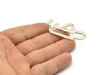 Silver U Shaped Charm, 10 Antique Silver Plated Brass U Shaped Charms With 1 Hole, Blanks (30x13x0.80mm) M164 H0900