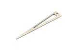Silver Triangle Charm, 10 Antique Silver Plated Brass Triangle Charms With 1 Hole, Findings (50x8x0.80mm) M153 H1266