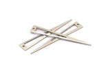 Silver Triangle Charm, 10 Antique Silver Plated Brass Triangle Charms With 1 Hole, Findings (50x8x0.80mm) M153 H1266