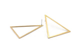 Brass Triangle Earring, 4 Raw Brass Triangle Stud Earrings (53x53x40mm) Bs-1307 A1749