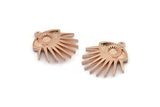 Rose Gold Eye Charm, Rose Gold Plated Brass Eye Charms With 1 Loop, Pendants (24x22x2mm) N1459