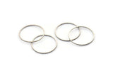 Silver Circle Connectors, 24 Textured Antique Silver Plated Circle Connectors (22x0.8x1mm) BS 2072