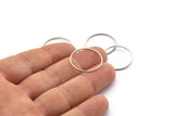 Silver Circle Connectors, 24 Textured Antique Silver Plated Circle Connectors (22x0.8x1mm) BS 2072