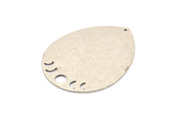 Silver Drop Charm, 2 Antique Silver Plated Brass Moon Phases Charms With 1 Hole, Findings (45x36x0.80mm) M1004