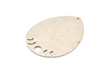 Silver Drop Charm, 2 Antique Silver Plated Brass Moon Phases Charms With 1 Hole, Findings (45x36x0.80mm) M1004