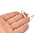 Silver V Shape, 10 Antique Silver Plated Brass V Shaped Charms With 1 Hole (23x19x1mm) M01169 H1282