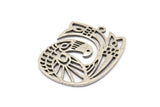 Silver Bird Charm, 2 Antique Silver Plated Brass Bird Charms With 1 Loop, Findings (33x26x1mm) N1476 H1309
