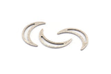 Silver Moon Blank, 12 Textured Antique Silver Plated Brass Crescent Moon Blanks, Stamping Blanks (22x5x0.80mm) M01200 H1271