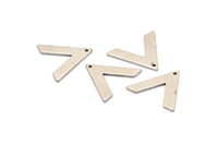 Silver V Shape, 12 Antique Silver Plated Brass V Shaped Charms With 1 Hole (22x18x1mm) M01244 H1260