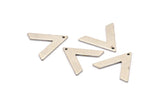 Silver V Shape, 12 Antique Silver Plated Brass V Shaped Charms With 1 Hole (22x18x1mm) M01244 H1260