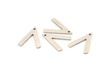 Silver V Shape, 12 Antique Silver Plated Brass V Shaped Charms With 1 Hole (19x15x1mm) M01166 H1276
