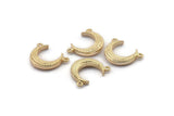 Gold Moon Charm, Textured Gold Plated Brass Horn Charms With 2 Loops, Pendant, Jewelry Finding (19x6x4.40mm) N0168