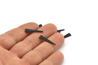 Black Triangle Charm, 24 Hammered Oxidized Black Brass Triangle Charms With 1 Hole, Blanks (20x4.5x0.80mm) M265