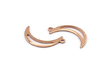 Rose Gold Moon Charm, 8 Rose Gold Pladet Brass Crescent Moon Charms With 1 Loop (25x5x0.80mm) M01188 H1667