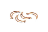 Rose Gold Moon Charm, 8 Rose Gold Pladet Brass Crescent Moon Charms With 1 Loop (25x5x0.80mm) M01188 H1667