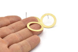 Brass Circle Earring, 12 Raw Brass Circle Stud Earrings (22x0.45mm) A1351 A1802